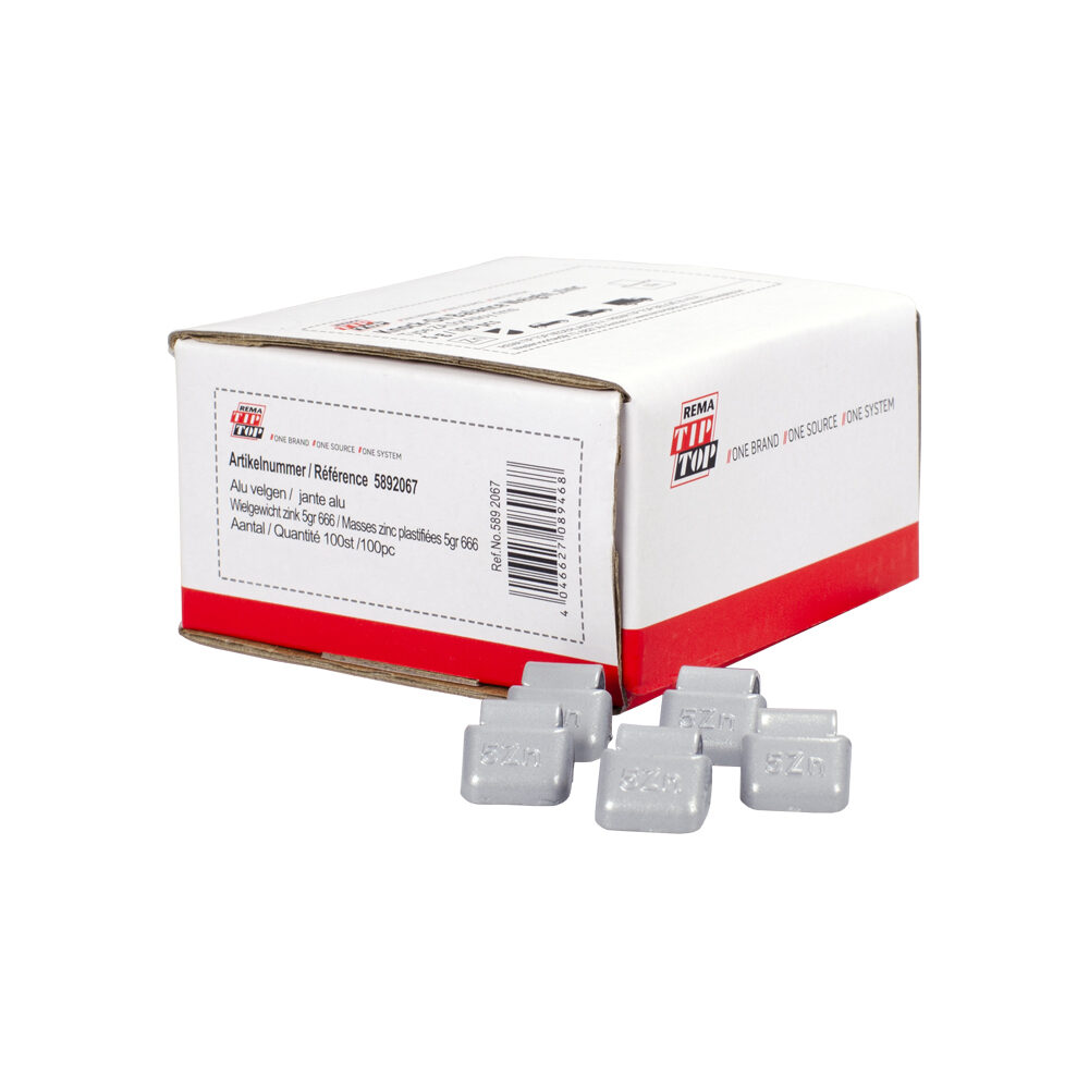 MASSE JANTE ALU A FRAPPER ZN TYPE 666 5g 100pcs (BOITE)