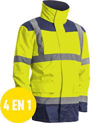 7KANY - KANATA Parka 4/1 polyes. hi-viz jaune/marine