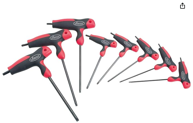 [V1410] VIGOR Jeu de tournevis T ∙ avec manche en T ∙ V1410 ∙ Profil en T ∙ 8 pièces ∙ T 9 – T 40 ∙ Nombre d'outils : 8