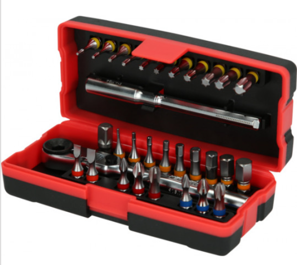 [918.3015] KS Tools 918.3015 Coffret de 28 embouts de vissage 1/4'' à code couleur TORSIONpower®