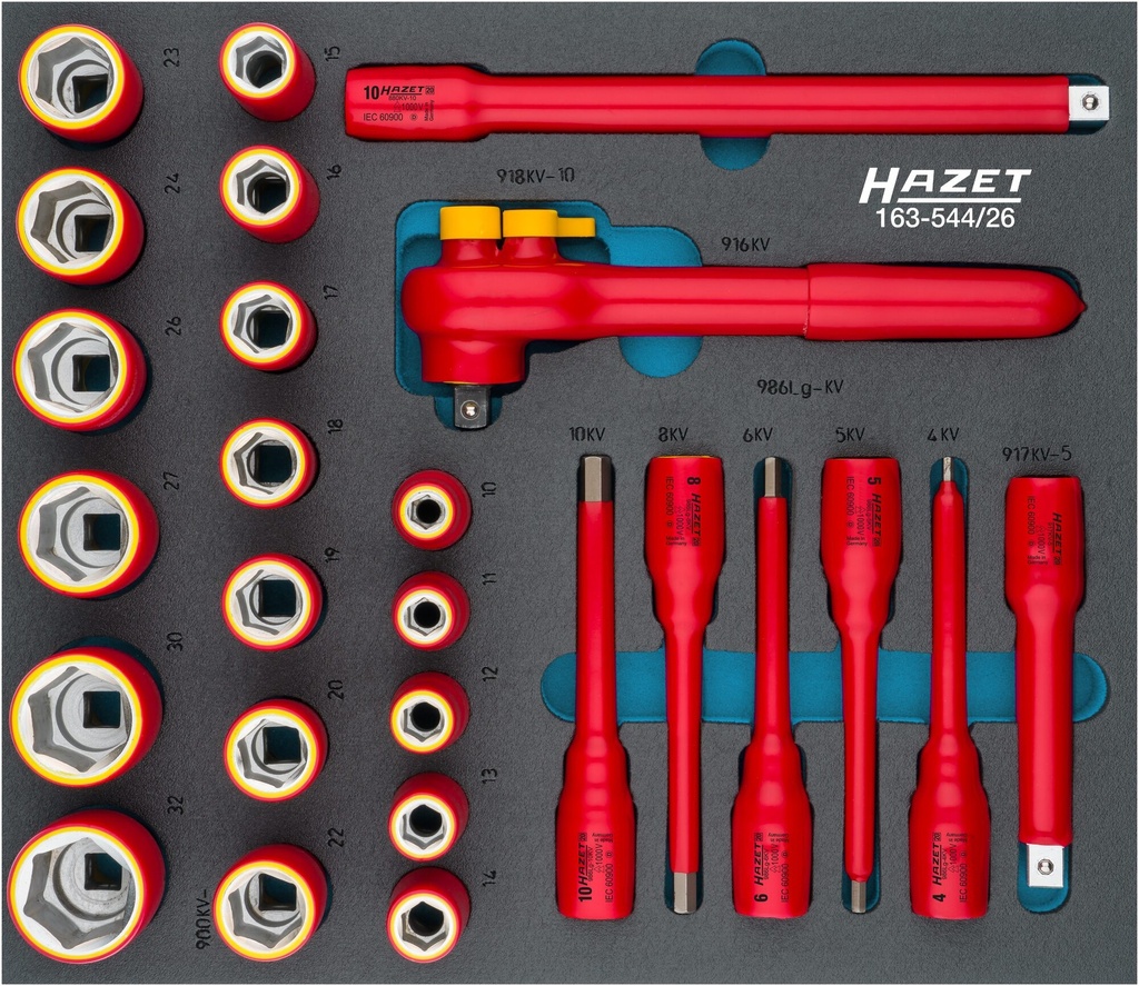 [163-544/26] HAZET - Jeu de clés à douilles ∙ avec isolation de protection