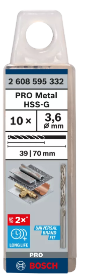 10x Foret HSS-G 3,6x39x70mm