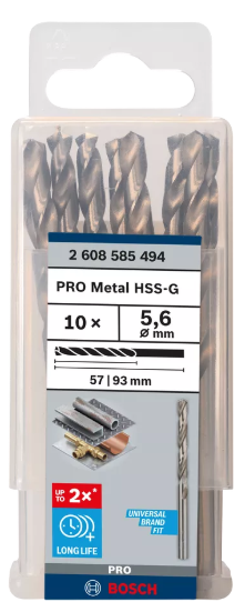 10x Forets HSS-G 5,6x57x93mm