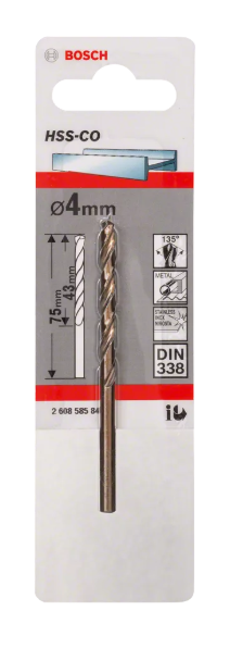 Foret HSS-CO 4x 43x75mm