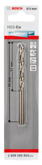 [2608585855] Foret HSS-CO 6x57x93mm