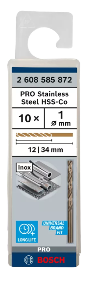 10x Foret HSS-CO 1x12x34mm