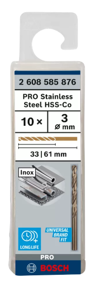 [2608585876] 10x Foret HSS-CO 3x33x61mm
