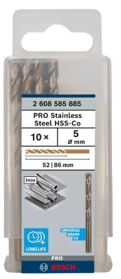 [2608585885] 10x Foret HSS-CO 5x52x86mm