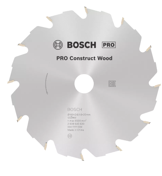 Lame de Scie Circulaire Construct Wood, 160 x 20/16 x 2,6 mm, 12D