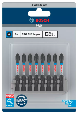 Embout de vissage Impact Control PH2, 50 mm 8x