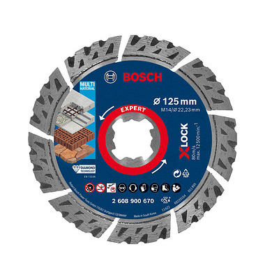 [⚠Déstockage] EXPERT Disque diamanté X-LOCK Multi Material 125 x 22,23 x 2,4 x 12 mm