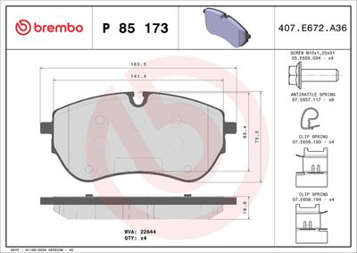 [P85173] [⚠Déstockage] PLAQUETTES DE FREIN BREMBO
