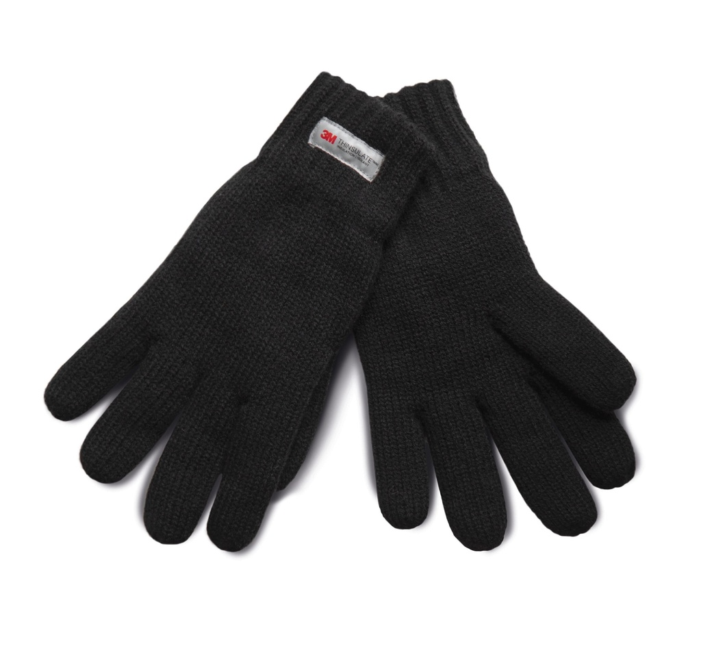 KP426 - Gants Thinsulate en maille tricot - Black