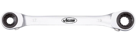 [V2705] VIGOR - Clé polygonale double à cliquet ∙ taille 10 x 13 · 17 x 19