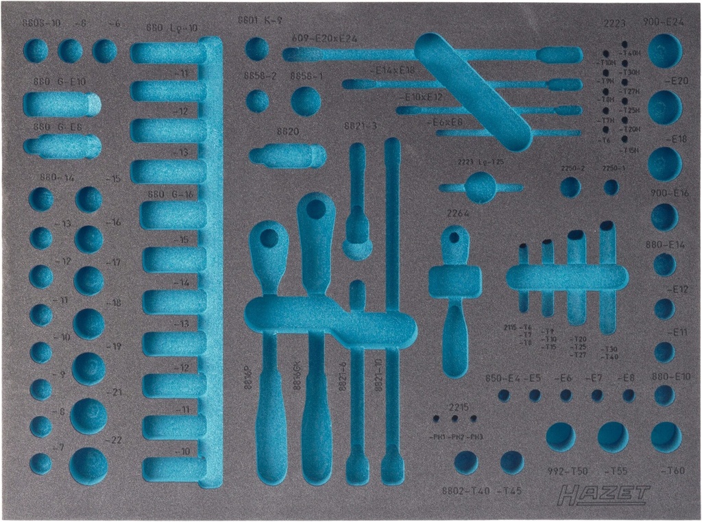 [163-139L] HAZET - Garniture en mousse souple bimatière