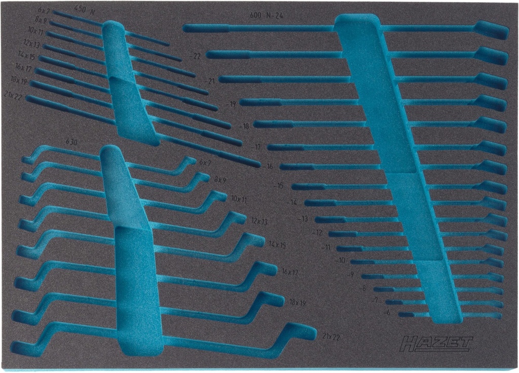 [163-140L] HAZET - Garniture en mousse souple bimatière