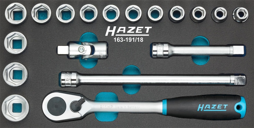 [163-191/18] HAZET - Jeu de clés à douilles