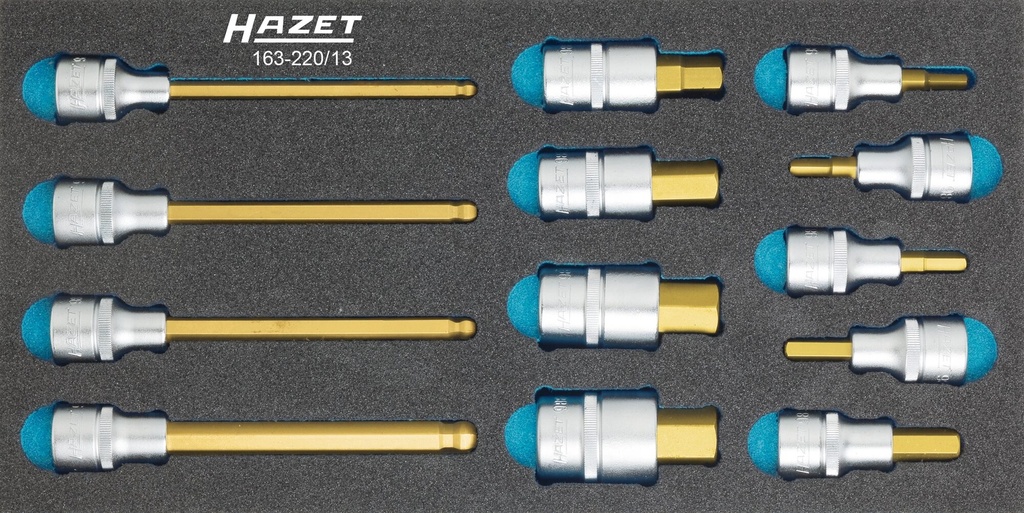 [163-220/13] HAZET - Jeu de douilles mâles