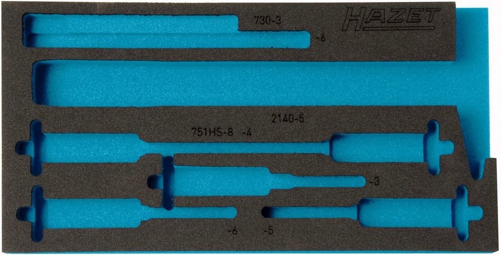 [163-299L] HAZET Garniture en mousse souple bimatière 163-299L ∙ L x l : 342 mm x 172 mm