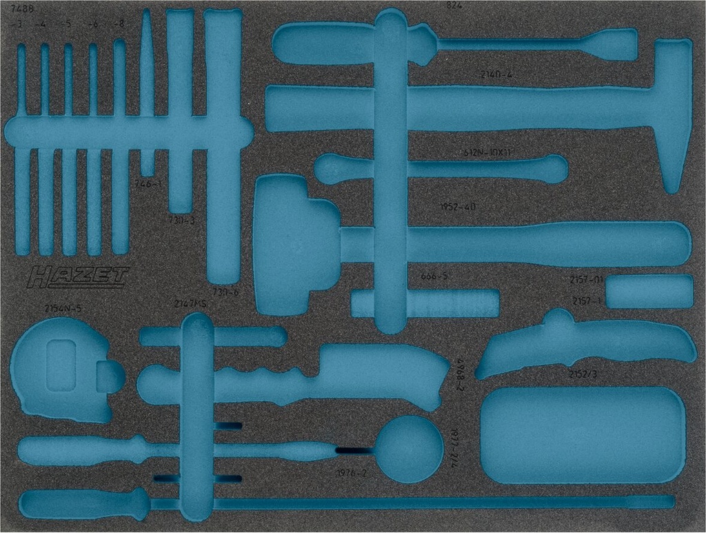 [163-372L] HAZET - Garniture en mousse souple bimatière