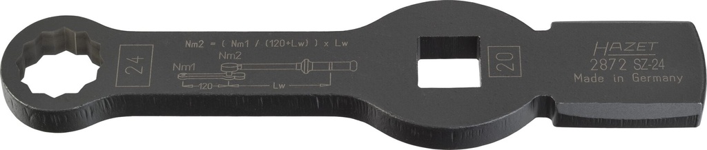 [2872SZ-24] HAZET - Clé polygonale à frapper (à 12 pans) pour véhicules utilitaires avec 2 surfaces de frappe