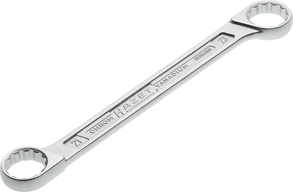 [610N-21X23] HAZET Clé polygonale double 610N-21X23 ∙ Profil Traction à 12 pans extérieurs ∙ Taille 21 x 23 mm