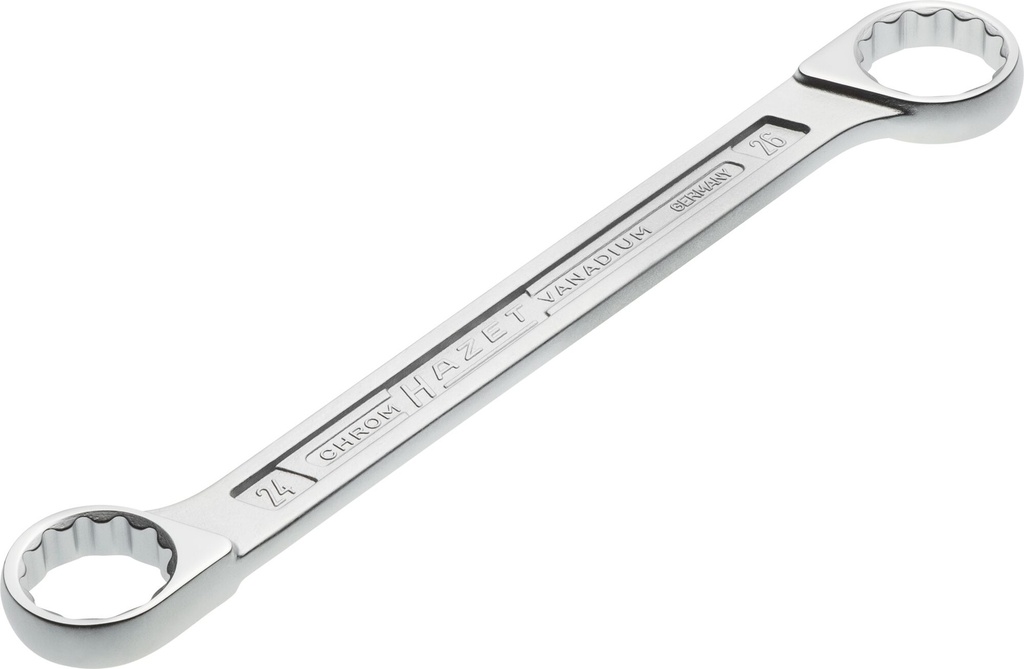 [610N-24X26] HAZET Clé polygonale double 610N-24X26 ∙ Profil Traction à 12 pans extérieurs ∙ Taille 24 x 26 mm