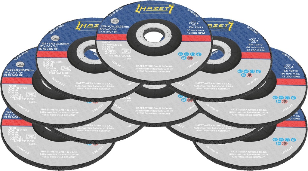 [9233-011/10] HAZET - Jeu de meules à ébarber ∙ 10 pièces
