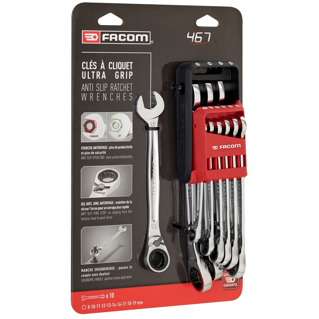 FACOM 467B.JP10PB JEU POCKET 10 CLES 467B