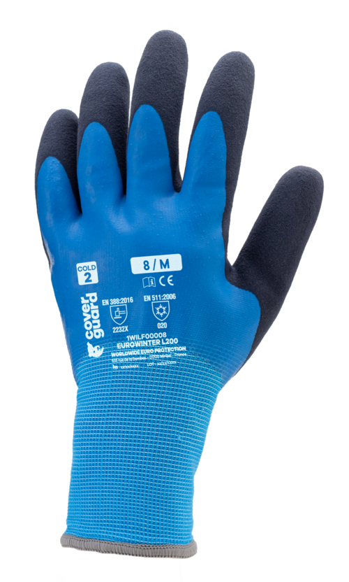 [1WILF0-8] Gants hiver EUROWINTER L200, polyester, bouclette acrylique, double enduction latex main et paume (8)