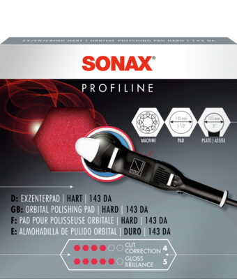 SONAX 04934000 PROFILINE ExzenterPad hart 143 DA 1 Dual Action Cut Pad