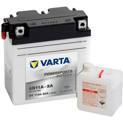 [⚠Déstockage] BATTERIE 6V 11AH 80A + A DROITE VARTA (PIECE)