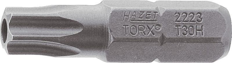 [2223-T15H] HAZET Embout-tournevis (bit) 2223-T15H ∙ Hexagone massif 1/4 pouce (6,3 mm) ∙ Profil TORX® « tamper résistant » ∙ Taille T15H