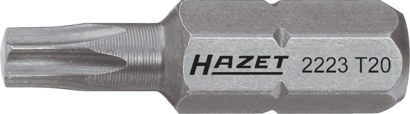 [2223-T9] HAZET Embout-tournevis (bit) 2223-T9 ∙ Hexagone massif 1/4 pouce (6,3 mm) ∙ Profil TORX® intérieur ∙ Taille T9