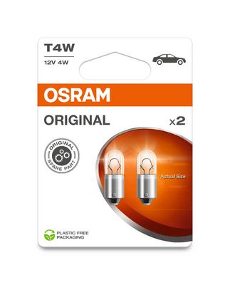 AMPOULES T4W 12V 4W OSRAM BLISTER DE 2 PIECES (JEU)