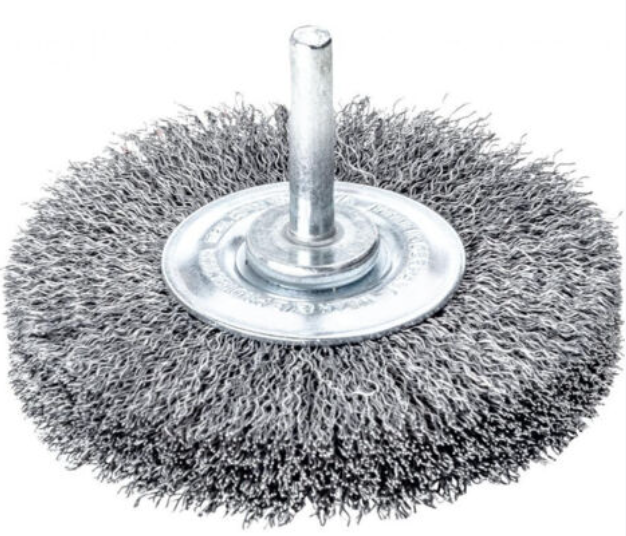[⚠Déstockage] RUNDBUERSTE MIT SCHAFT Brosse circulaire sur tige en fil d'acier ondulé 50 x 0,3 mmLessmann (PIECE)