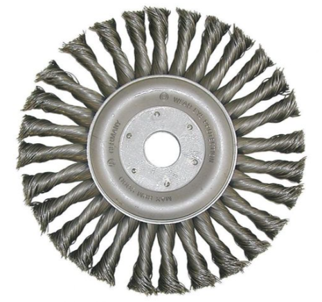 [472.111] [⚠Déstockage] GEZOPFTE RUNDBUERSTE LESSMANN Brosse ronde torsadée D115, support 22,2mm 0,35 acier (PIECE)