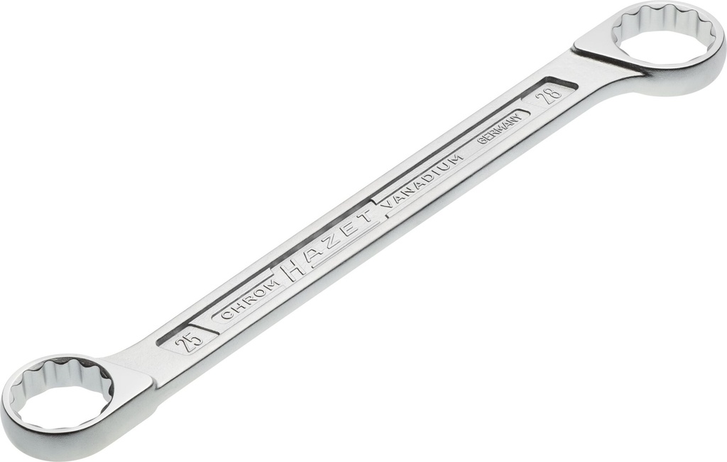 [610N-25X28] HAZET Clé polygonale double 610N-25X28 ∙ Profil Traction à 12 pans extérieurs ∙ Taille 25 x 28 mm