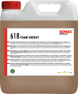 SONAX 06186000 Foam Energy - Shampoo avec mousse active 10 l