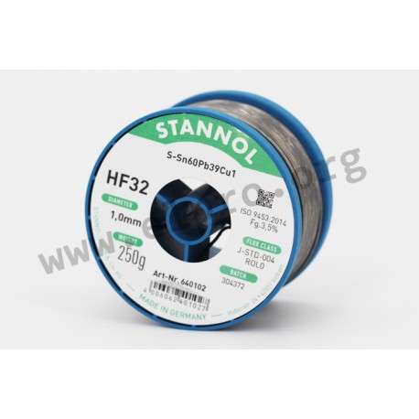 [640102] [⚠Déstockage] LOETDRAHT 1MM 250G HF32 STANNOL (ROULEAU)
