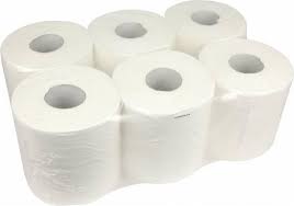 [6R820] 6 ROULEAUX PAPIER NATUREL BLANC 2 PLIS 130M ECOLINE (PAQUET) D051VAL