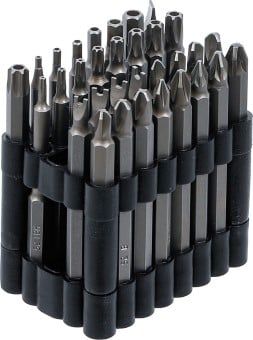 [762BG] BGS - 762 - Jeu d'embouts longs 6,3 mm (1/4") différents profils 32 pièces