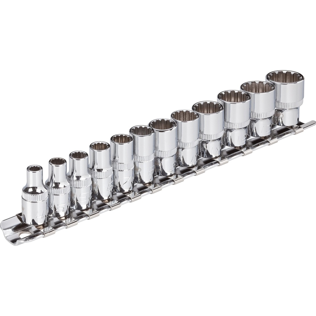 [V1897] VIGOR - Jeu de douilles à profil multiple ∙ taille 4 – 14 mm ∙ 12 pièces