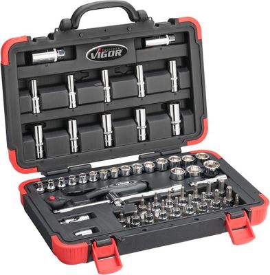 [V2305N] VIGOR - Jeu de clés à douille ∙ taille 0,8 x 5,5 – 1,2 x 8 mm · 3 – 24 mm · PH1 – PH3 · PZ1 – PZ3 · T15 – T55 ∙ 61 pièces