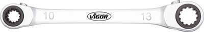 [V3607] [⚠Déstockage] VIGOR Clé polygonale double à cliquet ∙ V3607 ∙ Profil de multifonction ∙ Taille 8 x 12 · 10 x 13