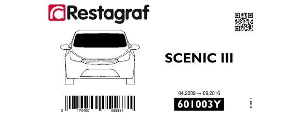 [A601003Y] Fasteners kit for windscreen SCENIC III  04.2009 → 09.2016