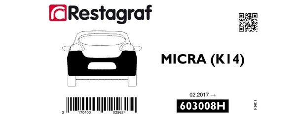 [A603008H] Fasteners kit for rear bumper MICRA K14 02.2017 →06.2023