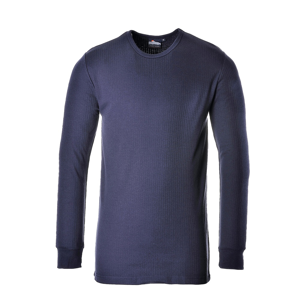 T-SHIRT MARINE THERMIQUE |MANCHES LONGUES / POLY/COTON 50/50
