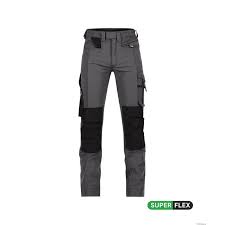 201038 DASSY® Impax Pantalon de travail stretch avec poches genoux STANDARD GRIS ANTHRACITE/NOIR +/- 210 g/m²