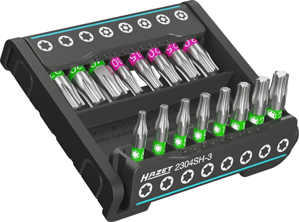 [2304SH-3] HAZET - SmartHolder avec 16 embouts-tournevis (bits) ∙ courts ∙ 16 pièces